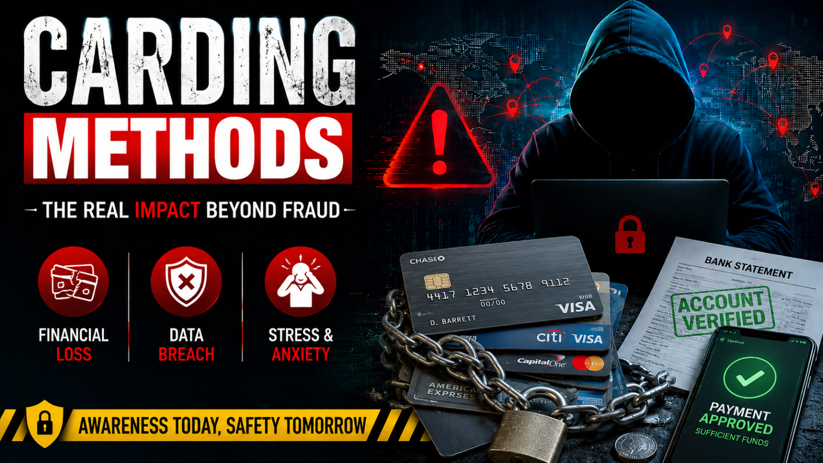 Carding methods and financial impact