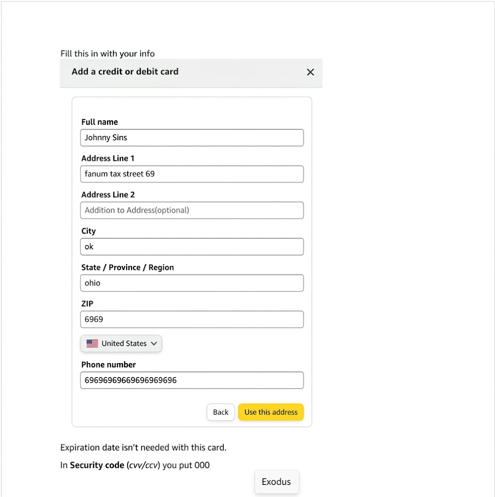 Create amazon account step 3