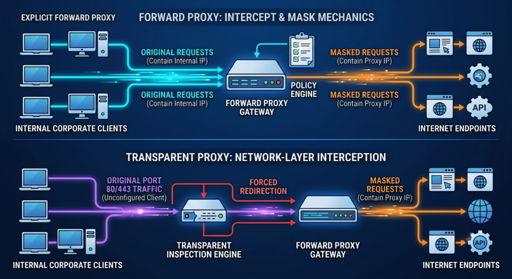 configure proxy server manually, enterprise proxy server deployment, PAC script configuration, forward proxy